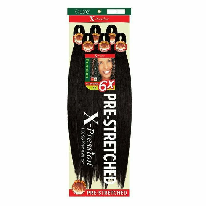 X-Pression: 6X Ultra Pre-Stretched Braid 52" Braiding Hair 1 X-Pression: 6X Ultra Pre-Stretched Braid 52" Braiding Hair